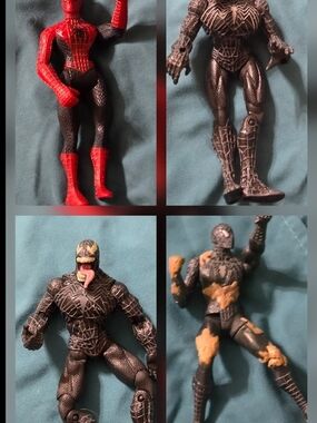 Set Of 4 Spider-Man and  Venom Action Figures